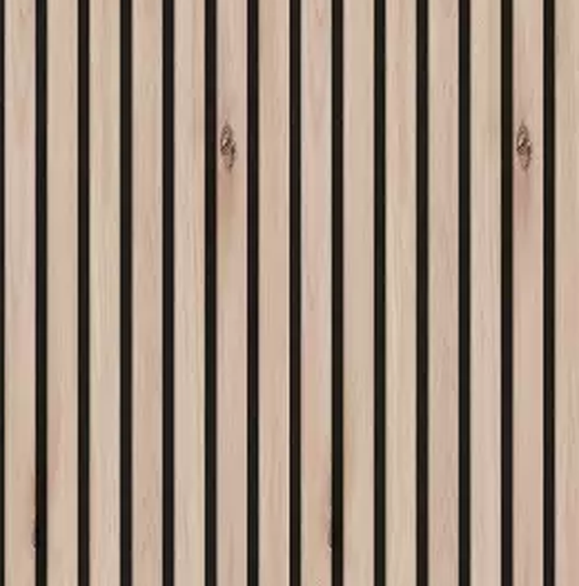 Échantillon de finition Hickory pour panneau mural acoustique à lattes de bois 278x60 cm