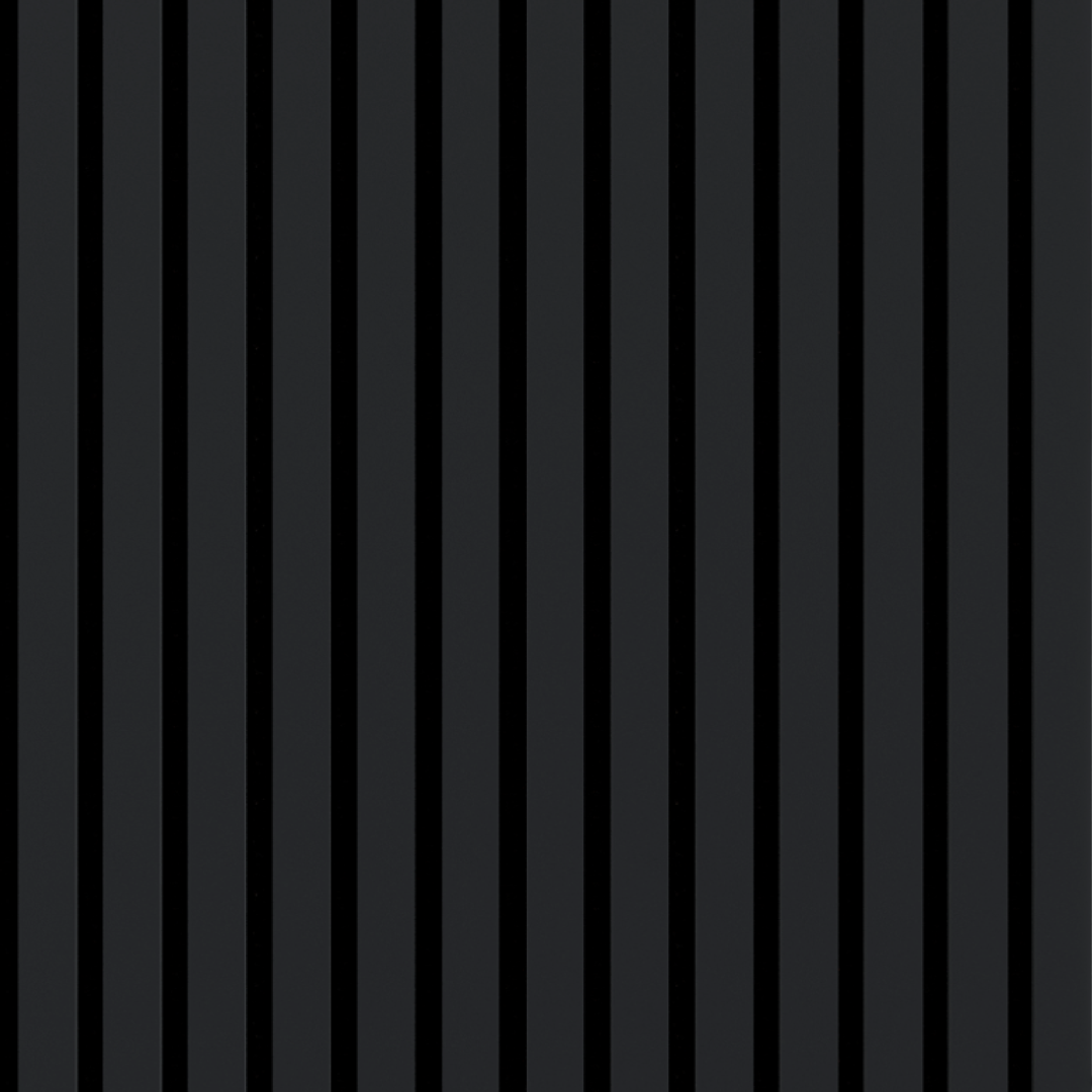 Échantillon de finition Black pour panneau mural acoustique à lattes de bois 278x60 cm